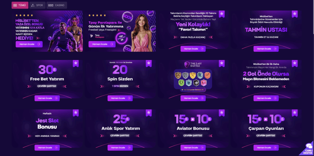 Mislibet Bonusları